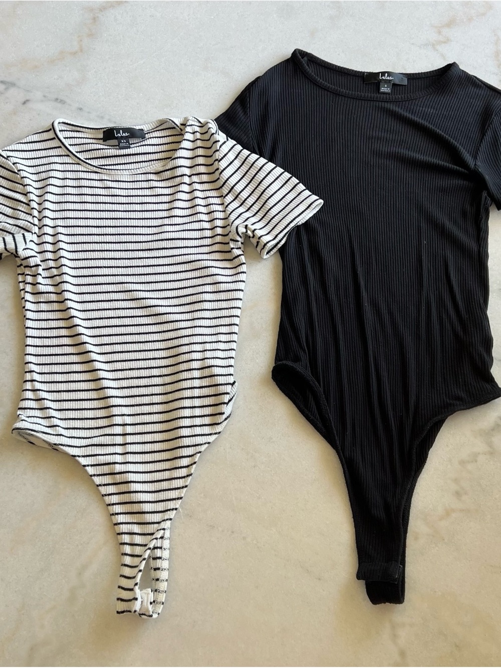 Lulus Kinship Short Sleeve Ribbed Bodysuit Bundle